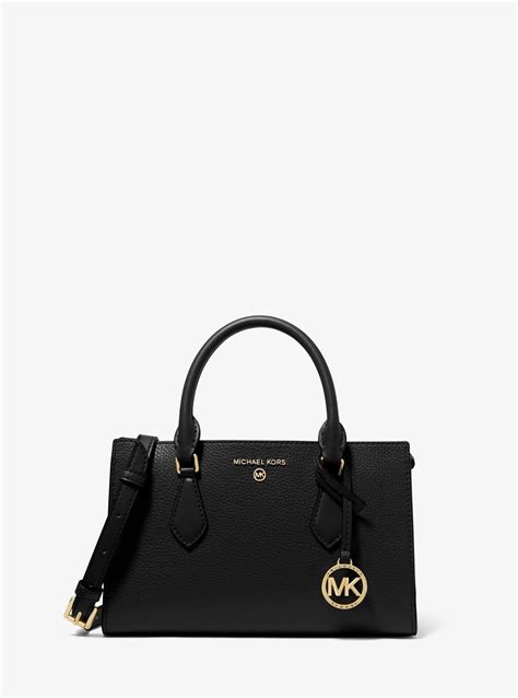 michael kors black leather satchel|Michael Kors outlet satchel.